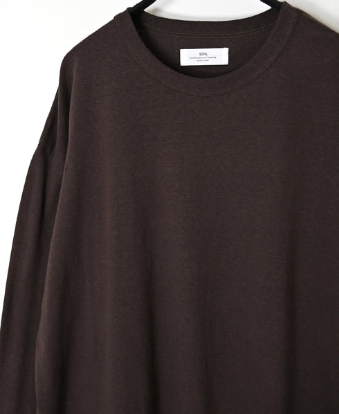 GNSL26512 COTTON SLUB SINGLE JERSEY CREW-NECK L/SL OVERSIZED T-SHIRTS