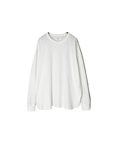 GNSL26512 COTTON SLUB SINGLE JERSEY CREW-NECK L/SL OVERSIZED T-SHIRTS