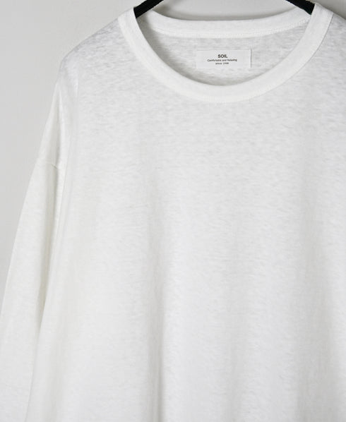 GNSL26512 COTTON SLUB SINGLE JERSEY CREW-NECK L/SL OVERSIZED T-SHIRTS