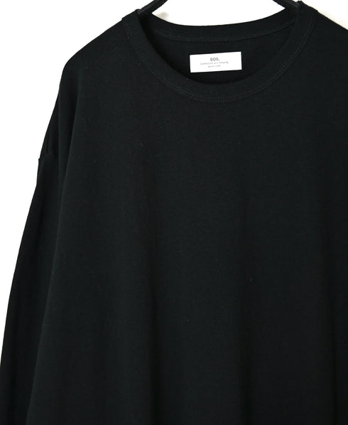 GNSL26512 COTTON SLUB SINGLE JERSEY CREW-NECK L/SL OVERSIZED T-SHIRTS