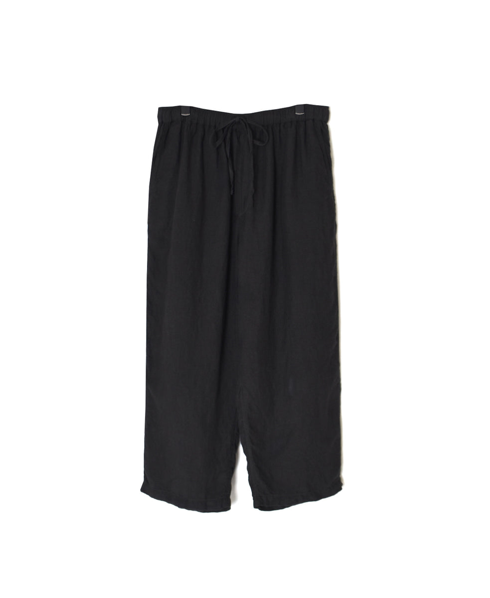 IMDSH2101LPD 60s AUTO LOOM LINEN PLAIN OVERDYE EASY CROPPED PANTS
