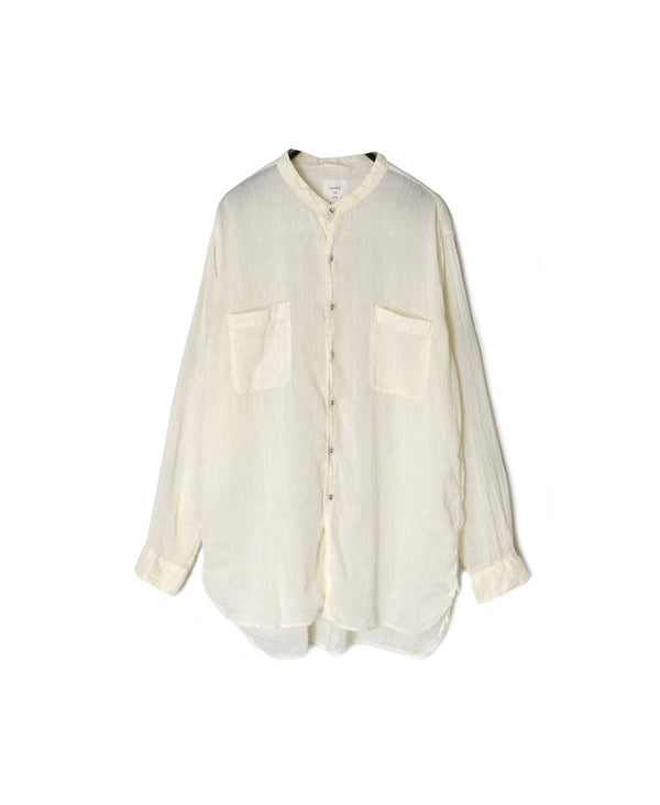 IMDSH2303LCD AUTO LOOM LINEN/COTTON PLAIN OVERDYE BANDED COLLAR SHIRTS