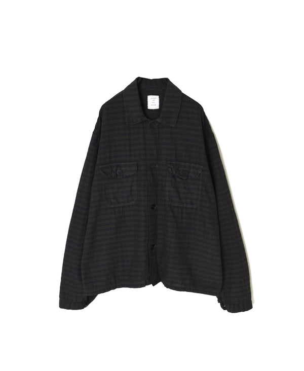 IMDSH2531CCD HANDWOVEN COTTON CHECK OVERDYE WORK JACKET