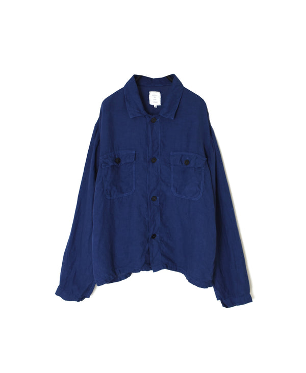 IMDSH2531LPD 60s AUTO LOOM LINEN PLAIN OVERDYE WORK JACKET
