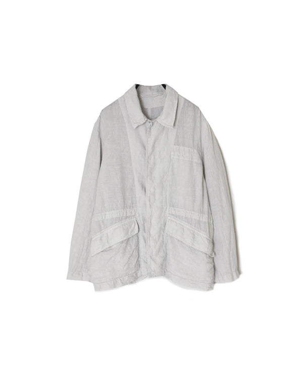 IMDSH2601LPD 60s AUTO LOOM LINEN PLAIN OVERDYE FLY FRONT JACKET