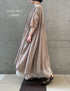 NMDS26504D 80s ORGANIC DOBIE CHECK OVERDYE CREW-NECK BUTTON SHIRT MAXI DRESS WITH PINTUCK