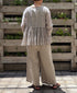 INMDS26121 POWER LOOM COTTON VOILE ARABESQUE HAND SCREEN PRINT RAJASTHAN TUCK GATHERED 3/4SL PULLOVER