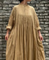 NMDS26514D 80s ORGANIC VOILE STRIPE (OVERDYE) BANDED SHIRT DRESS WITH MINI PINTUCK
