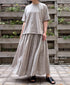 INMDS26123 POWER LOOM COTTON VOILE ARABESQUE HAND SCREEN PRINT FLARED SKIRT WITH PINTUCK