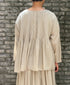 NMDS26511D 80s ORGANIC VOILE STRIPE (OVERDYE) CREW-NECK 3/4 SL SHIRT WITH MINI PINTUCK