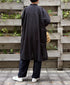 NMDS26524 60s ORGANIC CAMBRIC WITH EMB BANDED COLLAR MAXI SHIRT