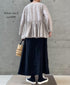 INMDS26121 POWER LOOM COTTON VOILE ARABESQUE HAND SCREEN PRINT RAJASTHAN TUCK GATHERED 3/4SL PULLOVER