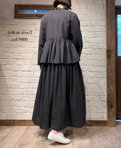 INMDS26701 TWILL COTTON KHADI PLAIN FRILL CACHE COEUR