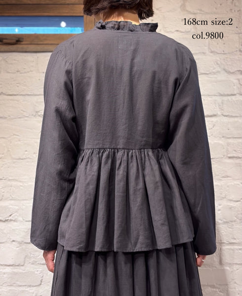 INMDS26701 TWILL COTTON KHADI PLAIN FRILL CACHE COEUR