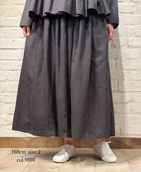 INMDS26705 TWILL COTTON KHADI PLAIN GATHERED SKIRT