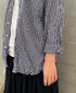 NVL2681SCW POPLIN STRIPE & CHECK WRINKLE BANDED COLLAR L/SL OVERSIZED SHIRTS