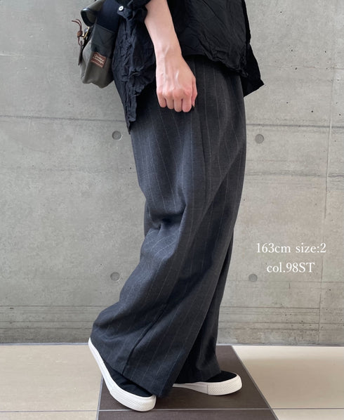 GNMDS2502WS WOOL SERGE 2TUCK WIDE EASY PANTS