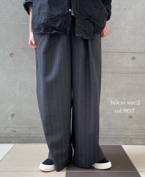GNMDS2502WS WOOL SERGE 2TUCK WIDE EASY PANTS