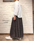 NMDS26545 80s ORGANIC VOILE GENTIANA BLOCK PRINT RAJASTHAN GATHERED SKIRT WITH LINING