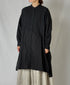 NMDS26524 60s ORGANIC CAMBRIC WITH EMB BANDED COLLAR MAXI SHIRT