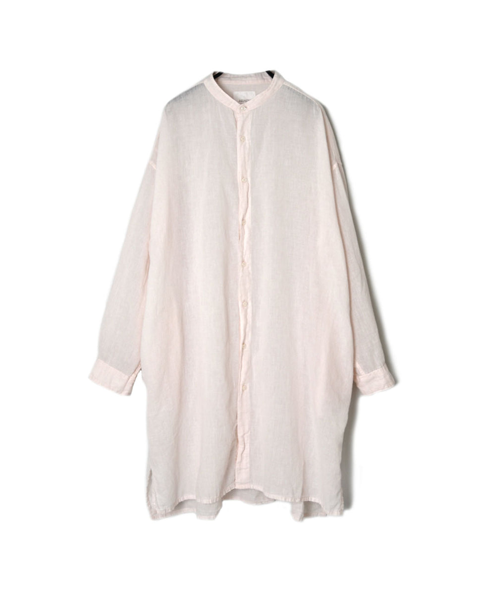 メンズウェア Yanmiii INAM2503G3D 30s GAUZE OVERDYE UTILITY BANDED COLLAR LONG SHIRT