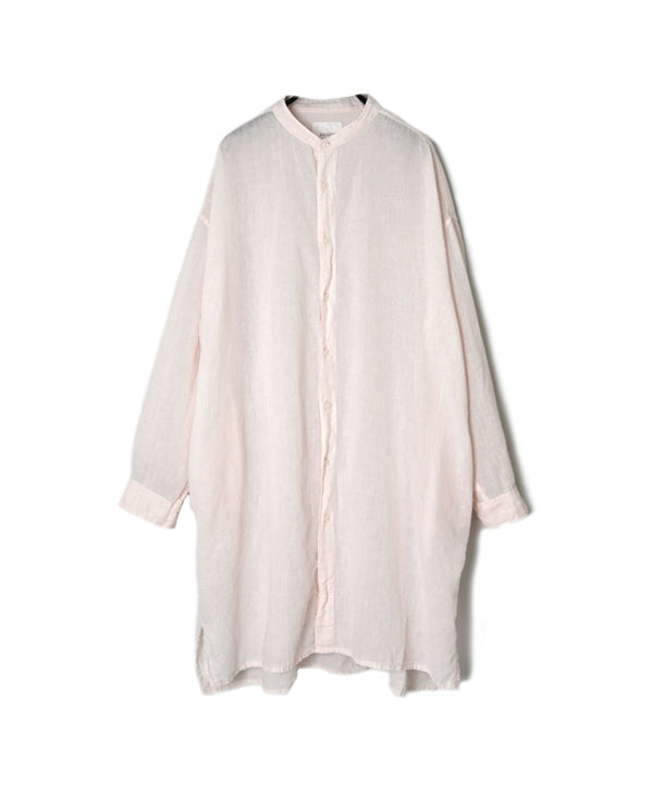 INAM2503G3D 30s GAUZE OVERDYE UTILITY BANDED COLLAR LONG SHIRT
