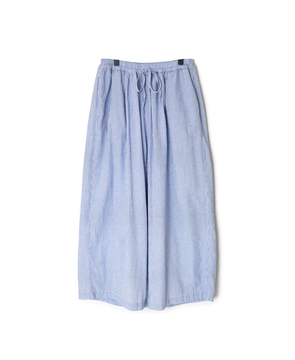 INAM2505S SEERSUCKER STRIPE WASH GATHERED EASY PANTS WITH LINING
