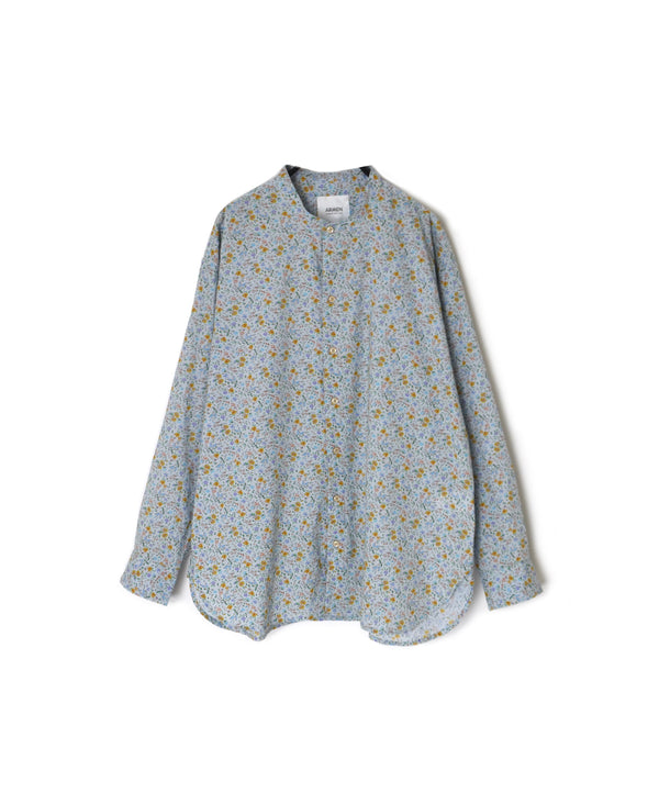 INAM2511FD COTTON FLOWER PRINT UTILITY BANDED COLLAR SHIRT