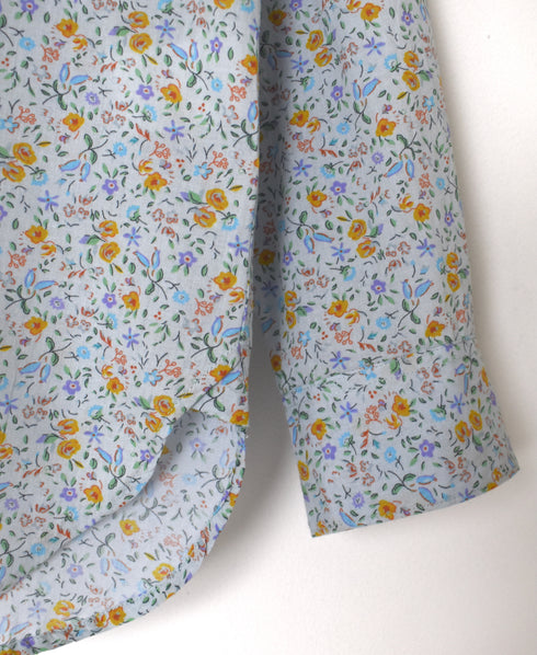 INAM2511FD COTTON FLOWER PRINT UTILITY BANDED COLLAR SHIRT