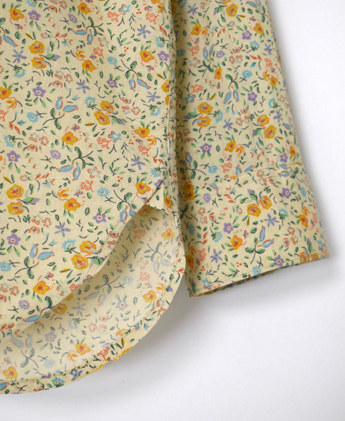INAM2511FD COTTON FLOWER PRINT UTILITY BANDED COLLAR SHIRT