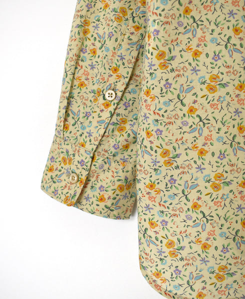 INAM2511FD COTTON FLOWER PRINT UTILITY BANDED COLLAR SHIRT