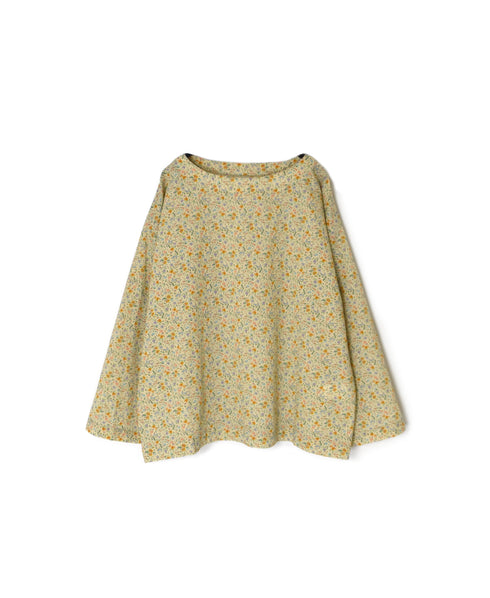 INAM2513FD COTTON FLOWER PRINT BOAT NECK SMOCK