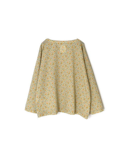 INAM2513FD COTTON FLOWER PRINT BOAT NECK SMOCK