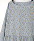 INAM2514FD COTTON FLOWER PRINT BOAT NECK L/SL ONE-PIECE