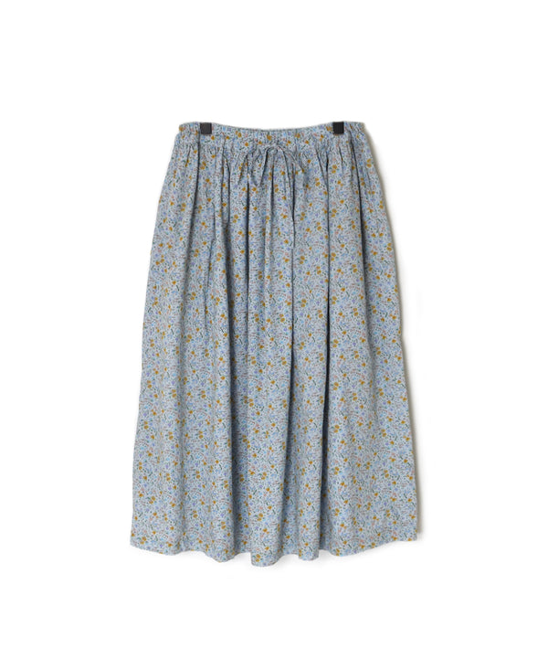 INAM2515FD COTTON FLOWER PRINT GATHERED EASY SKIRT WITH LINING