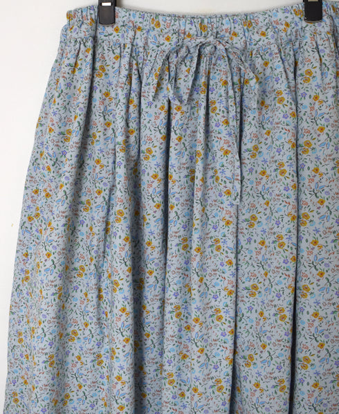 INAM2515FD COTTON FLOWER PRINT GATHERED EASY SKIRT WITH LINING