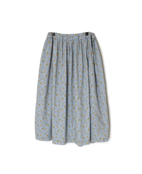 INAM2515FD COTTON FLOWER PRINT GATHERED EASY SKIRT WITH LINING
