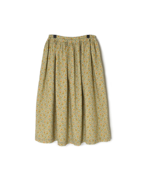INAM2515FD COTTON FLOWER PRINT GATHERED EASY SKIRT WITH LINING