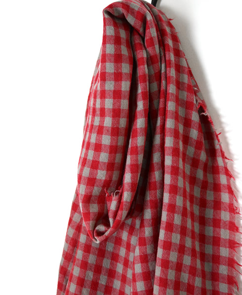 INAM2571 WOOL GINAGHAM CHECK STOLE 70x190cm