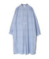 INAM2633S SEERSUCKER STRIPE WASH WORK GATHERED BANDED COLLAR DRESS SHIRTS