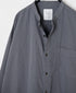 INAM2652PD 40s POPLIN OVERDYE UTILITY BANDED COLLAR LONG SHIRT