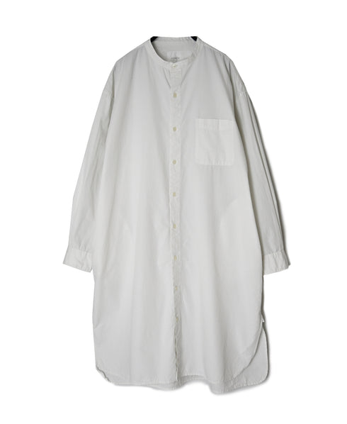 INAM2652PD 40s POPLIN OVERDYE UTILITY BANDED COLLAR LONG SHIRT