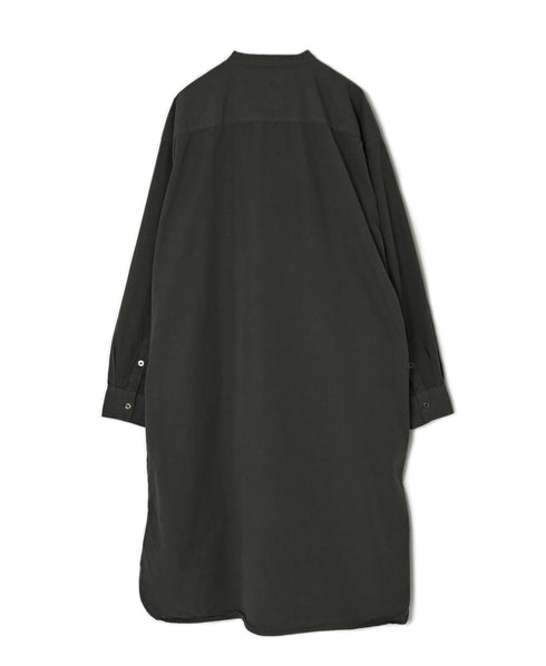 INAM2652PD 40s POPLIN OVERDYE UTILITY BANDED COLLAR LONG SHIRT