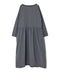INAM2653PD 40s POPLIN OVERDYE BOAT NECK L/SL ONE-PIECE