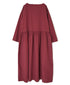 INAM2653PD 40s POPLIN OVERDYE BOAT NECK L/SL ONE-PIECE