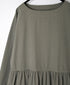 INAM2653PD 40s POPLIN OVERDYE BOAT NECK L/SL ONE-PIECE
