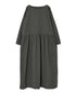 INAM2653PD 40s POPLIN OVERDYE BOAT NECK L/SL ONE-PIECE