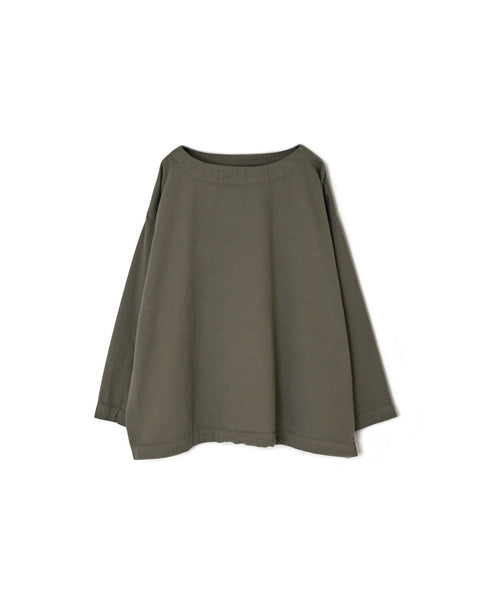INAM2661TD 30s COTTON TWILL OVERDYE BOAT NECK SMOCK