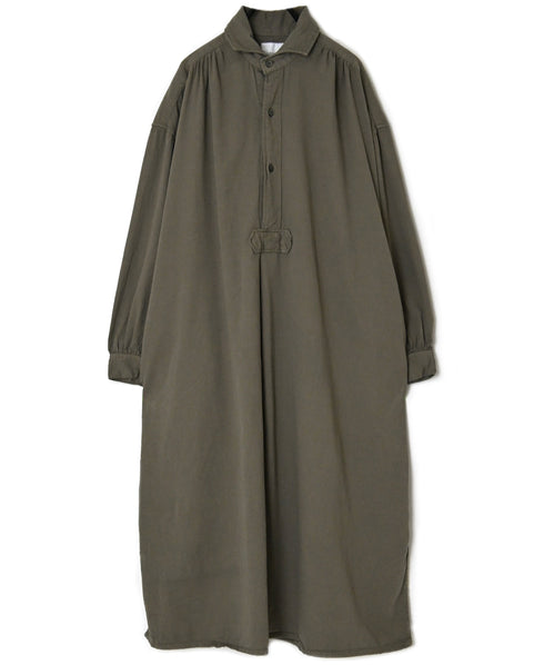 INAM2663TD 30s COTTON TWILL OVERDYE WORK GATHER LONG SHIRT