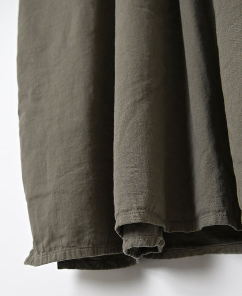 INAM2663TD 30s COTTON TWILL OVERDYE WORK GATHER LONG SHIRT
